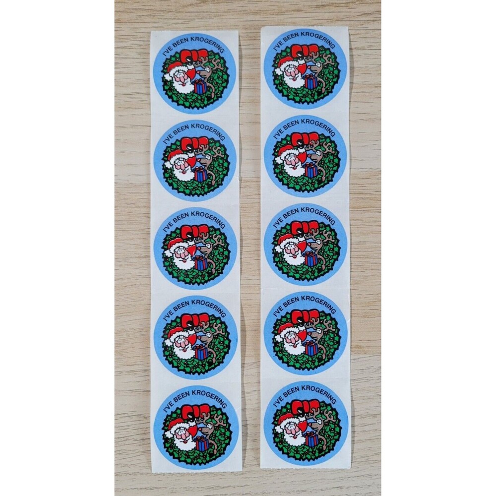 Vtg Kroger I've Been Krogering Christmas Stickers Advertising Promo Lot Krogers